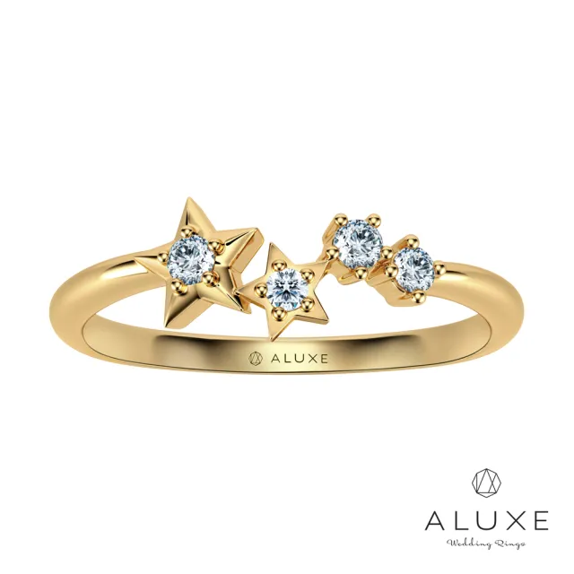 【ALUXE 亞立詩】Shine系列10K 星願0.06克拉鑽石戒指 RW0005