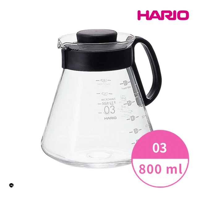 【HARIO】V60經典系列 03黑色80咖啡分享壺800ml(日本製 咖啡壺 手沖 分享壺 XVD-80B-EX)