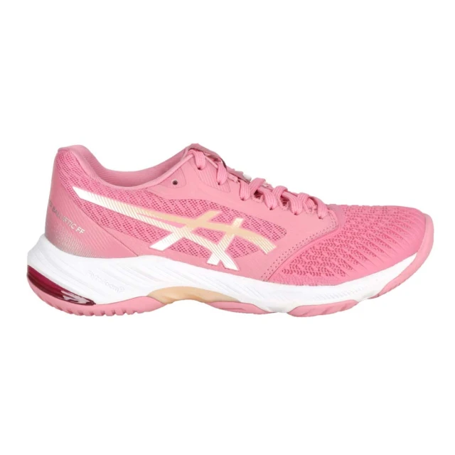 【asics 亞瑟士】NETBURNER BALLISTIC FF 3女排羽球鞋 粉紅白金(1052A069-700)