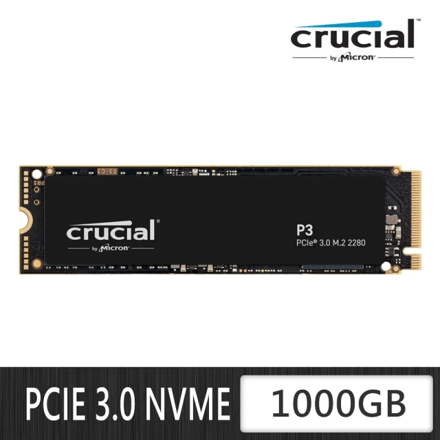 【Crucial 美光】P3 NVMe PCIe M.2 1000GB SSD 固態硬碟(P3-1000G)