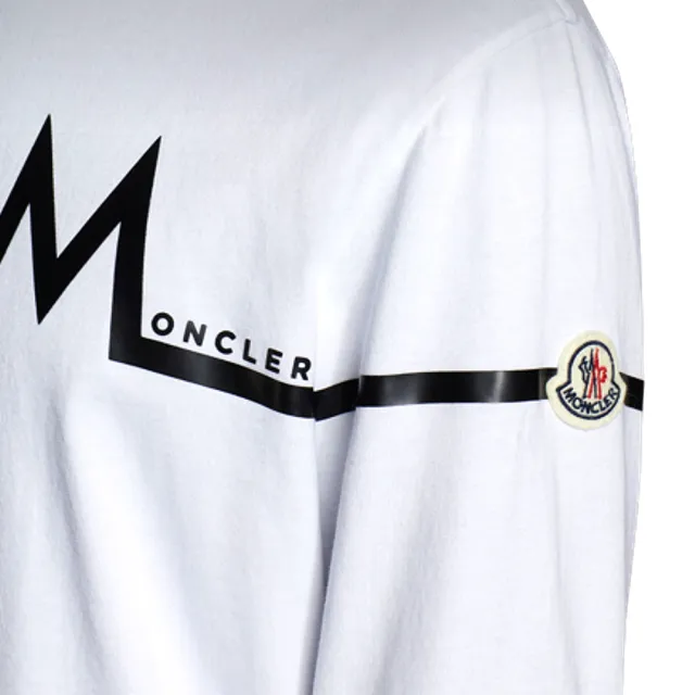 MONCLER】新款男款M圖案長袖T 卹-白色(S號、M號、L號、XL號) - momo