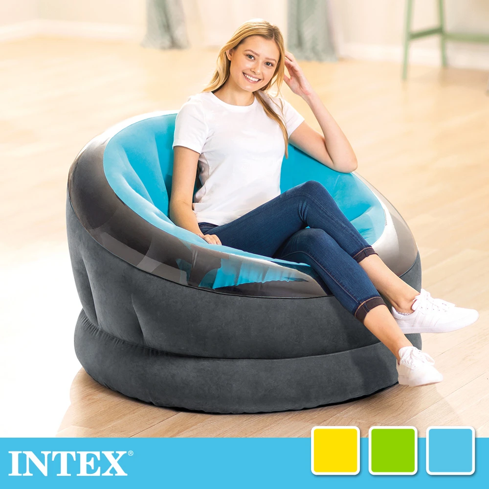 【INTEX】帝國星球椅植絨款充氣沙發懶骨頭-3色可選(68582NP)