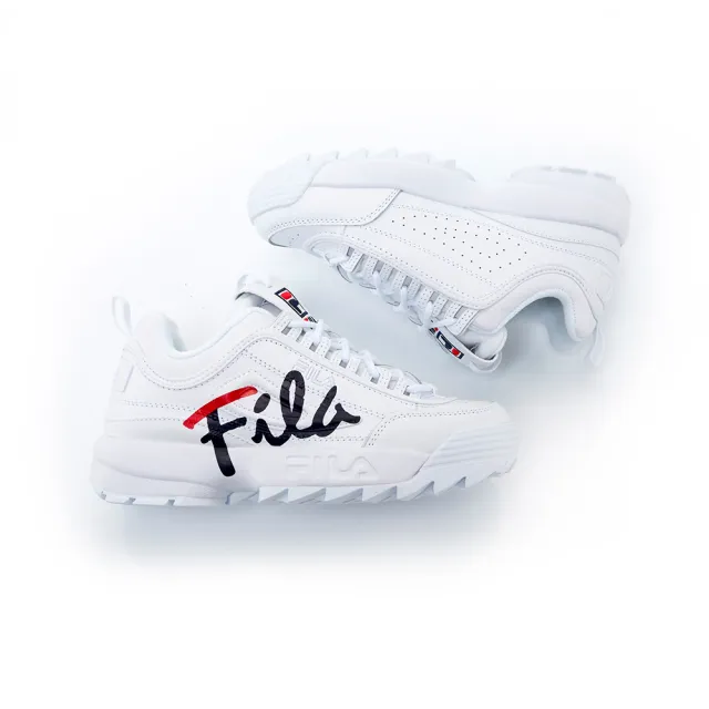 【FILA】DISRUPTOR 2 SCRIPT 中性運動鞋-白(4-C608W-123)