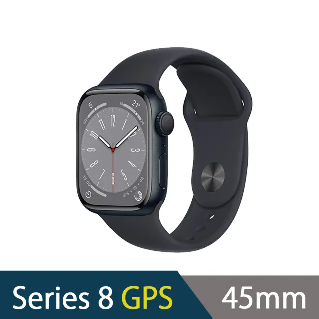 金屬錶帶超值組【Apple 蘋果】Apple Watch S8 GPS 45mm(鋁金屬錶殼搭配運動型錶帶)