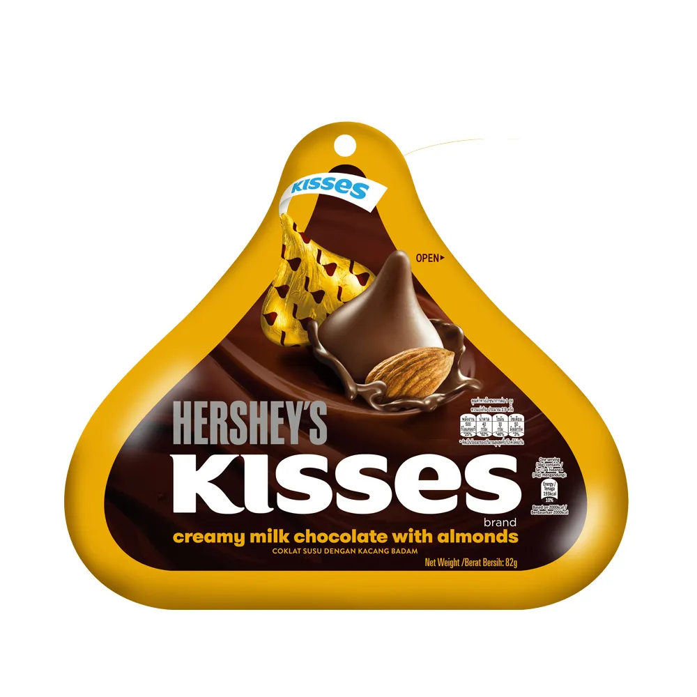 【Hersheys 好時】Kisses水滴杏仁夾餡牛奶巧克力82gX3入(巧克力)