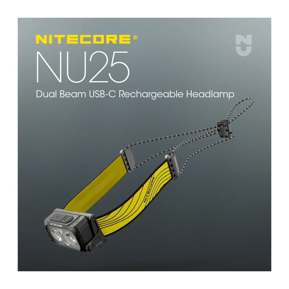 【NITECORE】錸特光電 NU25 USB-C充電(400流明 三光源 輕量登山頭燈 紅光 聚光 泛光 IP66防水)