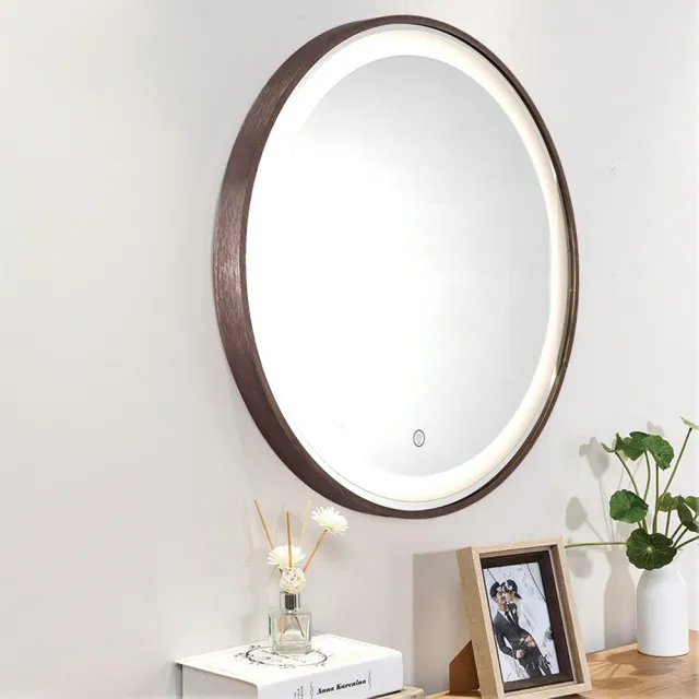 H&R 安室家】60cm里昂智能LED發光觸控圓型燈鏡ZA0201(掛鏡/浴鏡/化妝鏡 