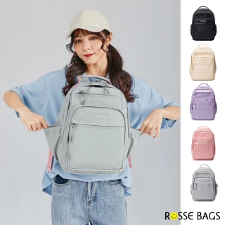 【Rosse Bags】日本糖果色系防潑水雙肩後背包(現+預  黑 / 粉 / 紫 / 灰 / 卡其 / 米白)