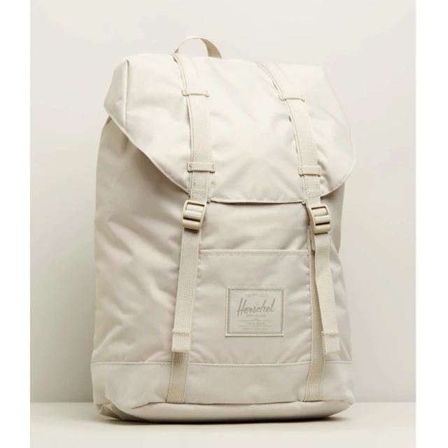 【Herschel】Retreat 中型 米白 輕量帆布 尼龍 磁扣 厚筆電層 帆布 防潑水 背包 男包 女包 後背包