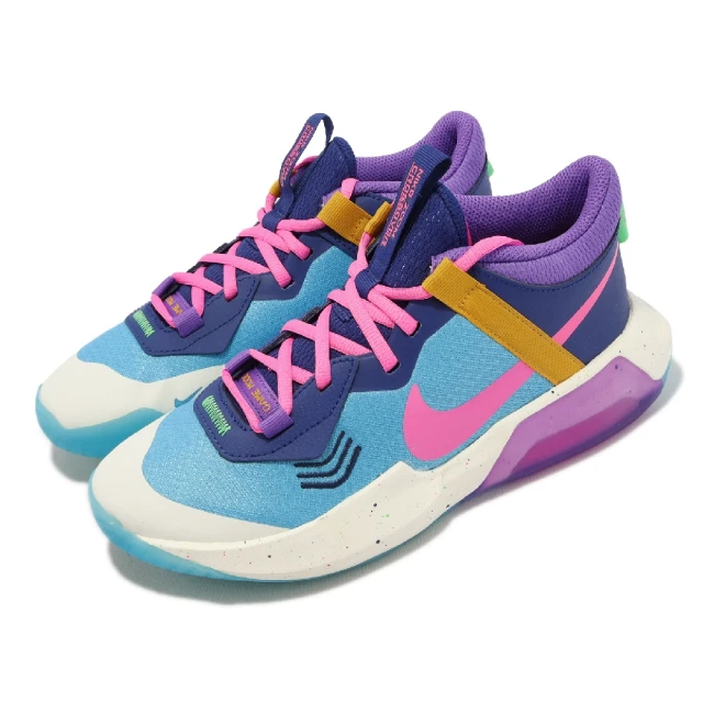 【NIKE 耐吉】籃球鞋 Air Zoom Crossover GS 大童鞋 女鞋 藍 粉紅 拼接 氣墊 緩震 運動鞋(FD1034-400)