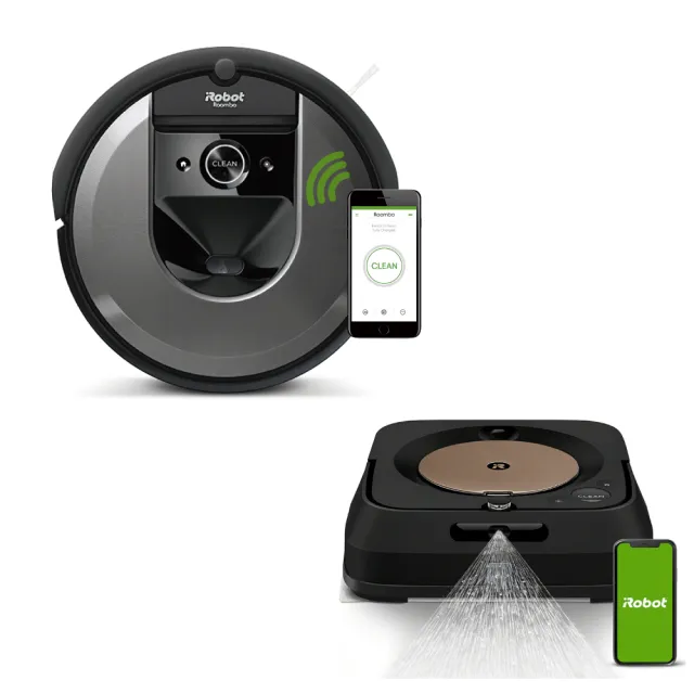 【iRobot】Roomba i7 掃地機器人送Braava Jet m6 流金黑 拖地機器人 頂尖組合 掃完自動拖地(保固1+1年)