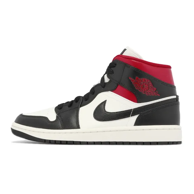 【NIKE 耐吉】Wmns Air Jordan 1 Mid 黑 紅 Gym Red 女鞋 男鞋 AJ1 喬丹(BQ6472-061)