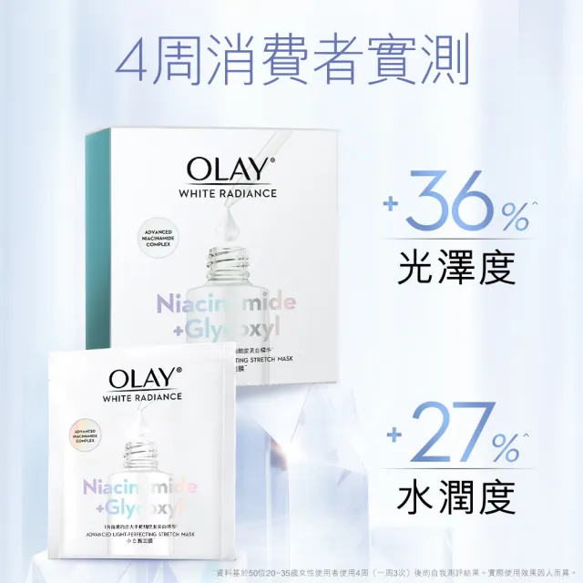 【OLAY 歐蕾】Olay 水感透白光曜鑽紋彈力面膜 5片(光感小白瓶面膜)