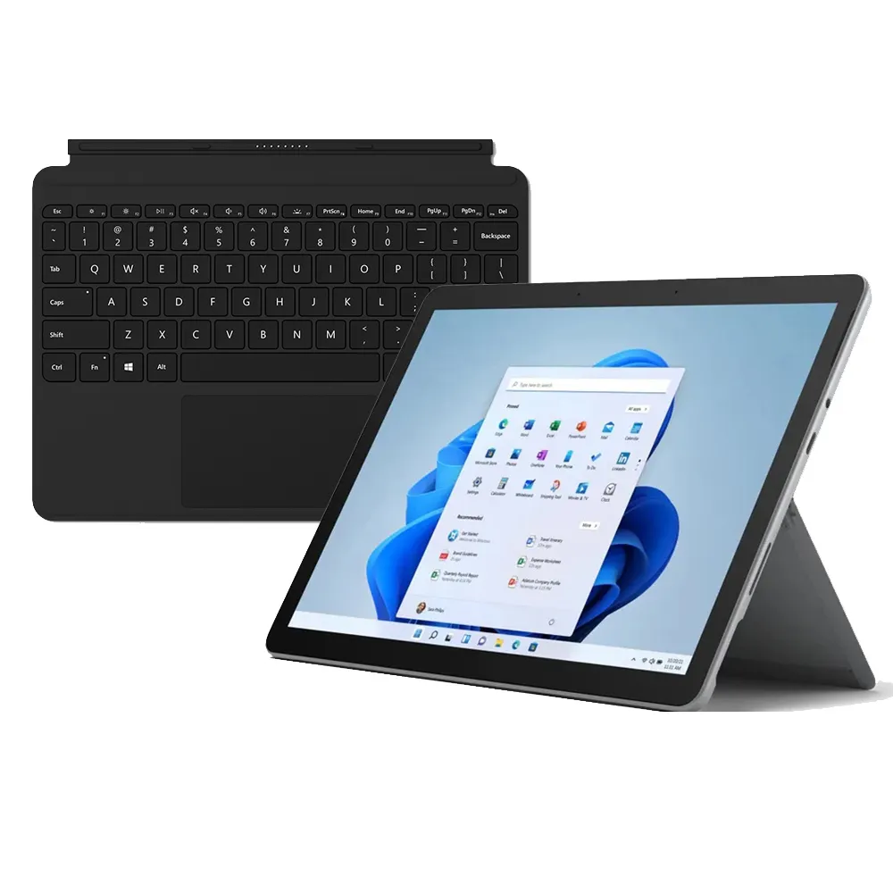 【黑鍵盤組】Surface Go3 10.5吋輕薄觸控筆電-白金(6500Y/8G/128G/W11S/8VA-00011)+黑鍵盤