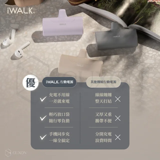 【iWALK】四代 4500mAh 直插式口袋行動電源(lightning蘋果專用頭)