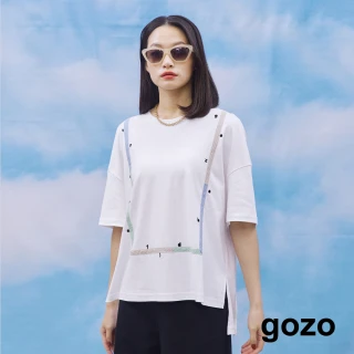 【gozo】散落的gozo前短後長落肩T恤(兩色)