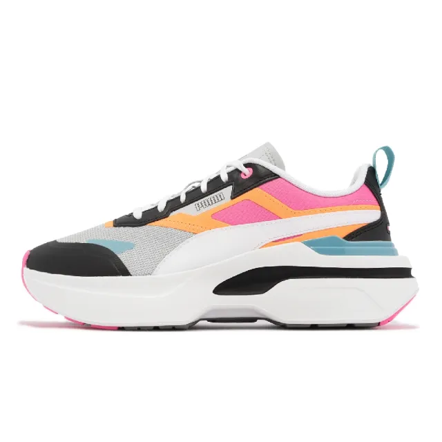 【PUMA】休閒鞋 Kosmo Rider Pop Wns 女鞋 灰 粉藍 撞色 厚底 增高 經典(38489301)