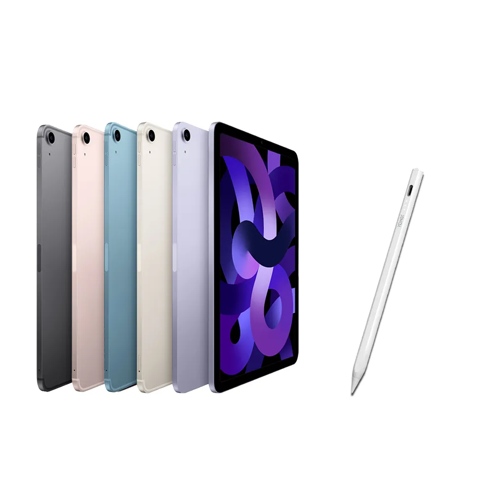磁力吸附觸控筆(A02)組【Apple 蘋果】2022 iPad Air 5 平板電腦(10.9吋/WiFi/256G)