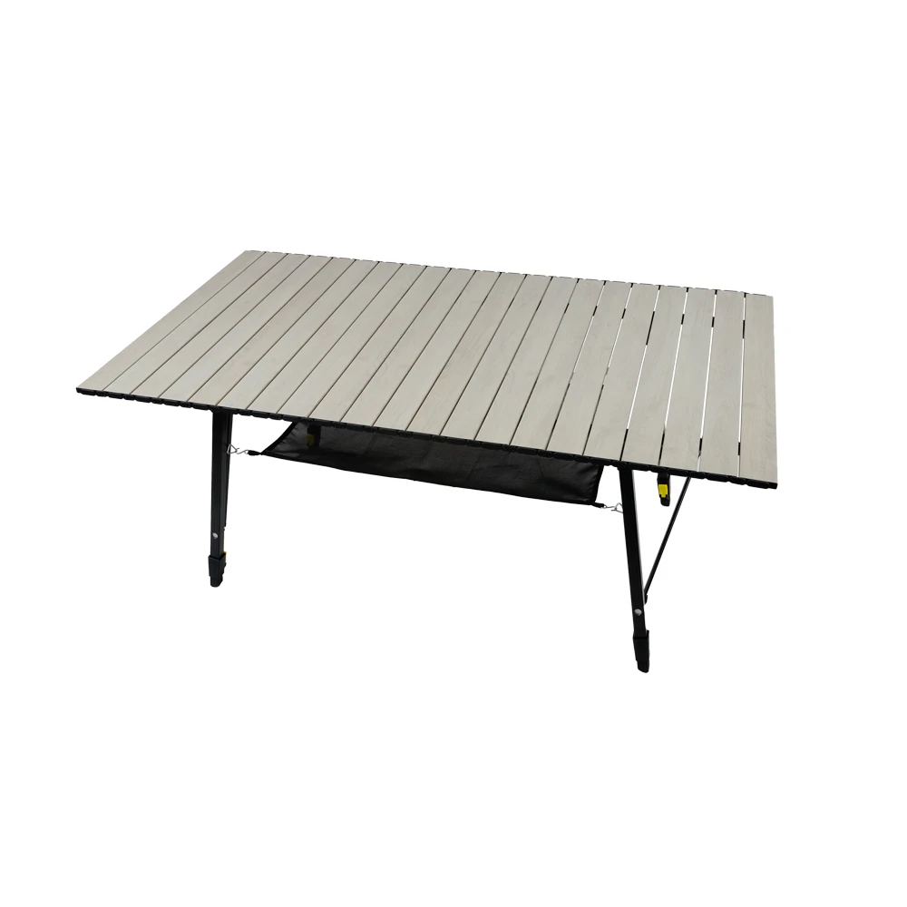 【NUIT 努特】真功夫鋁合金蛋捲桌 木紋款 組合型 炊事桌 萬用桌 鋁捲桌 折合 摺疊桌(NTT58WD)