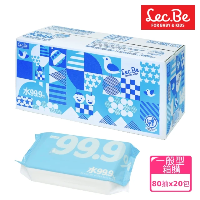 第09名 【LEC】純水99.9%一般型濕紙巾(箱購80抽X20包)