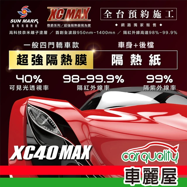 【SUN MARK 桑瑪克】隔熱紙 桑瑪克 尊爵XC40 MAX 車身 轎車(車麗屋)