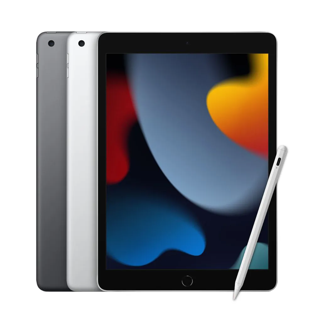 磁力吸附觸控筆(A02)組【Apple 蘋果】2021 iPad 9 平板電腦(10.2吋/WiFi/256G)