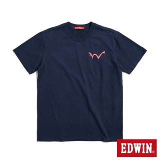 【EDWIN】人氣復刻款 BASIC LOGO短袖T恤-男款(丈青色)