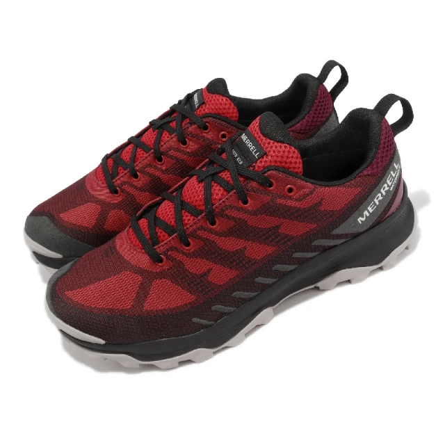 【MERRELL】登山鞋 Speed ECO WP 男鞋 黑 紅 防水 戶外 健行 溯溪 抓地 耐磨(ML037001)