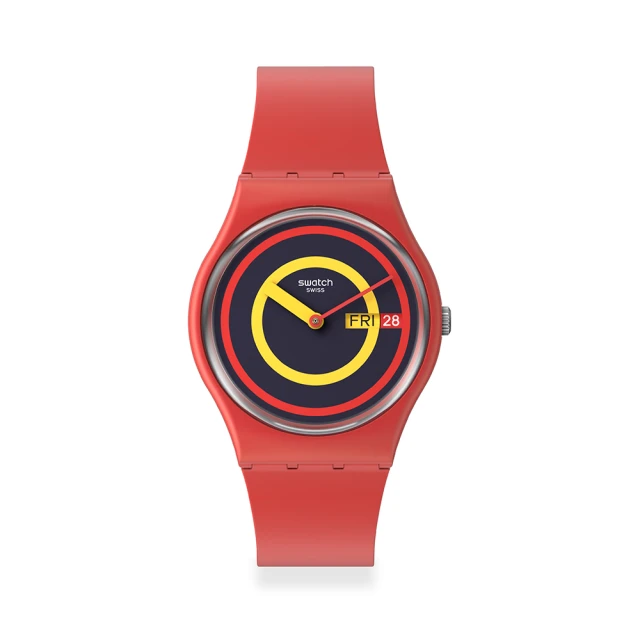 【SWATCH】Gent 原創系列手錶 SWATCH CONCENTRIC RED 迴圈紅 男錶 女錶(34mm)