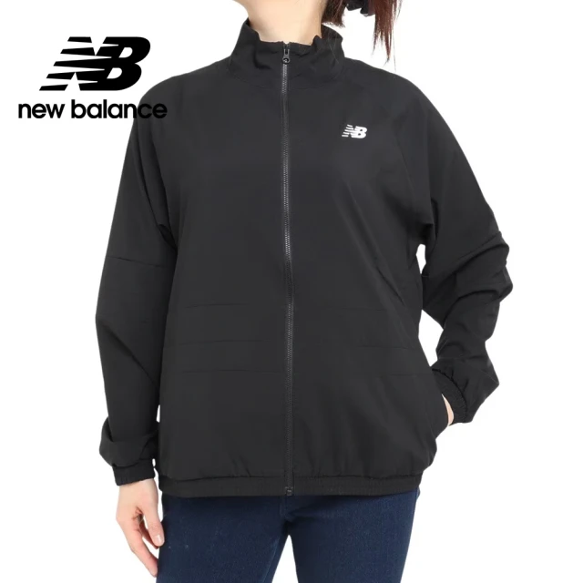 【NEW BALANCE】NB 防風防潑水立領風衣外套_女性_黑白色_WJ31174BK(美版 版型偏大)