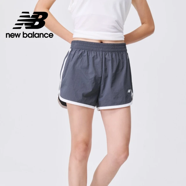 【NEW BALANCE】NB 撞色滾邊線條短褲_女性_深灰黑_AWS31500ACK