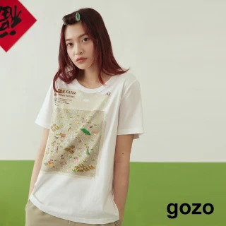 【gozo】電玩風開心農場斑駁印花T恤(兩色)