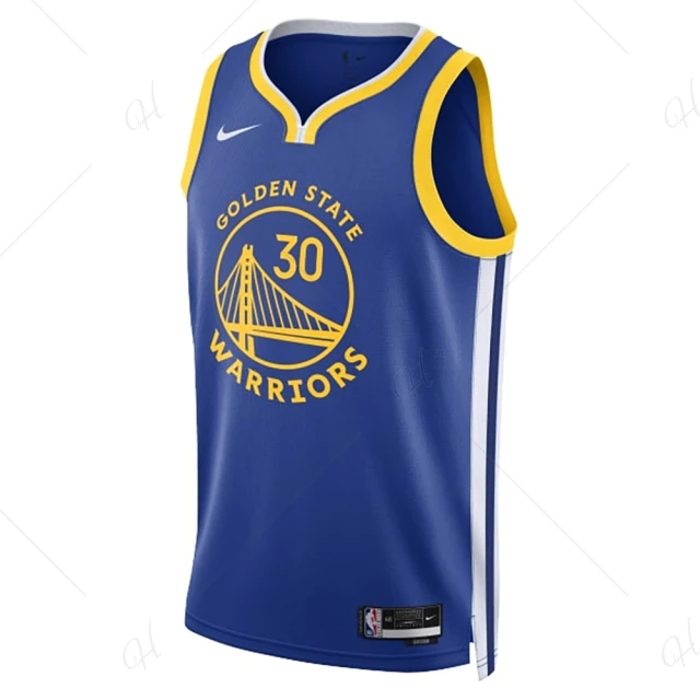 【NIKE 耐吉】背心 男款 運動背心 球衣 NBA 勇士隊 GSW MNK DF SWGMN JSY ICN 22 藍黃 DN2005-401