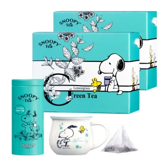 【SNOOPY TEA】史努比茶杯茶葉禮盒2入(檸檬草綠茶)