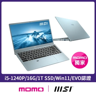 【MSI 微星】14吋i5輕薄商務筆電(Prestige 14Evo/A12M-220TW/i5-1240P/16G/1T SSD/Win11)