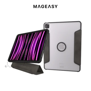 【MAGEASY】iPad Pro 12.9吋 可拆式磁吸多角度支架透明保護套 VIVAZ+ M(支援2022 iPad Pro)