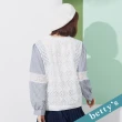 【betty’s 貝蒂思】蕾絲拼接條紋袖上衣(黑色)