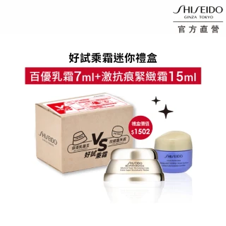 【SHISEIDO 資生堂國際櫃】好試乘霜迷你禮盒(百優乳霜7ml+激抗痕緊緻霜15ml)