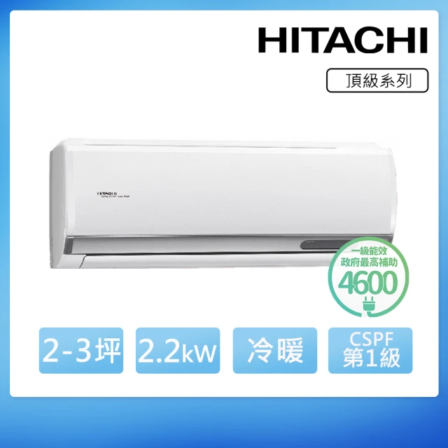 【HITACHI 日立】2-3坪 R32 一級能效 頂級系列變頻冷暖分離式冷氣(RAS-22NJP/RAC-22NP)