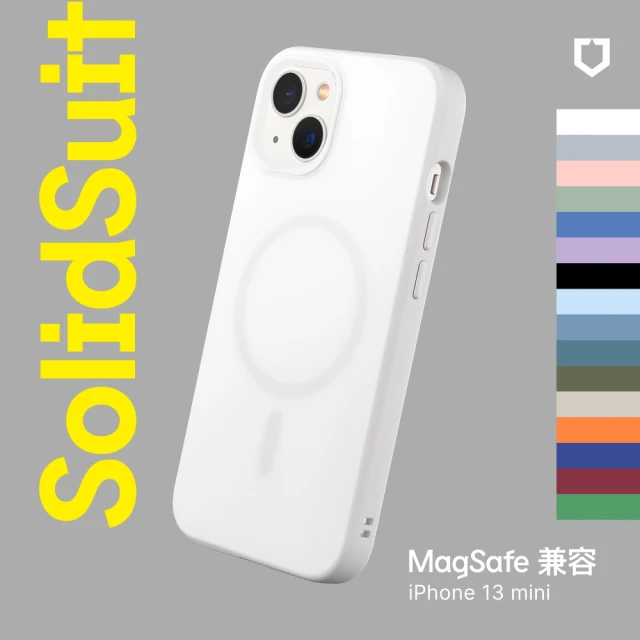 【RHINOSHIELD 犀牛盾】iPhone 13 mini 5.4吋 SolidSuit MagSafe兼容 磁吸手機保護殼(經典防摔背蓋殼)