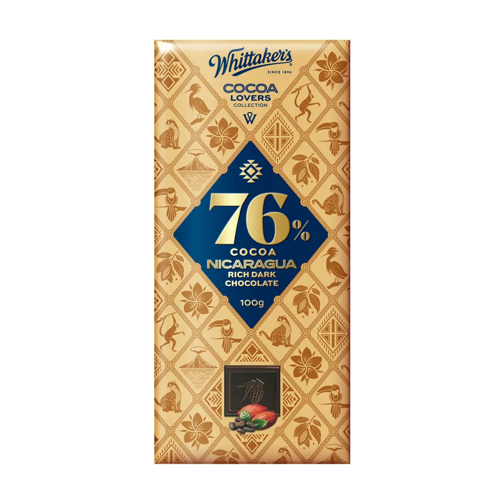 【紐西蘭Whittakers】76%黑巧克力-片裝(100g 巧克力)