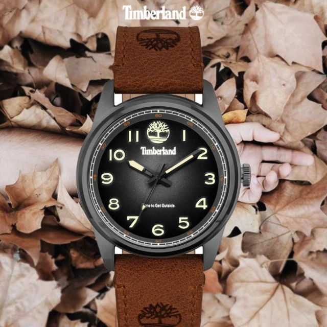 【Timberland】天柏嵐 NORTHBRIDGE系列 經典型男腕錶 皮革錶帶-煙燻灰45mm(TDWGA2152103)