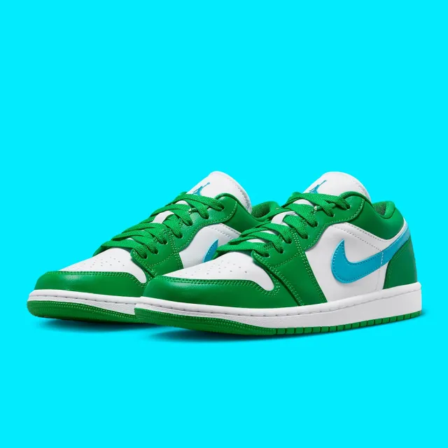 NIKE 耐吉】休閒鞋Air Jordan 1 Low W Lucky Green 幸運綠藍勾女鞋男段