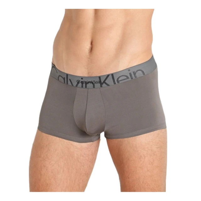 【Calvin Klein 凱文克萊】CK Low Rise Trunk 男士 低腰短版合身四角內褲 灰色(附衣架 袋裝)