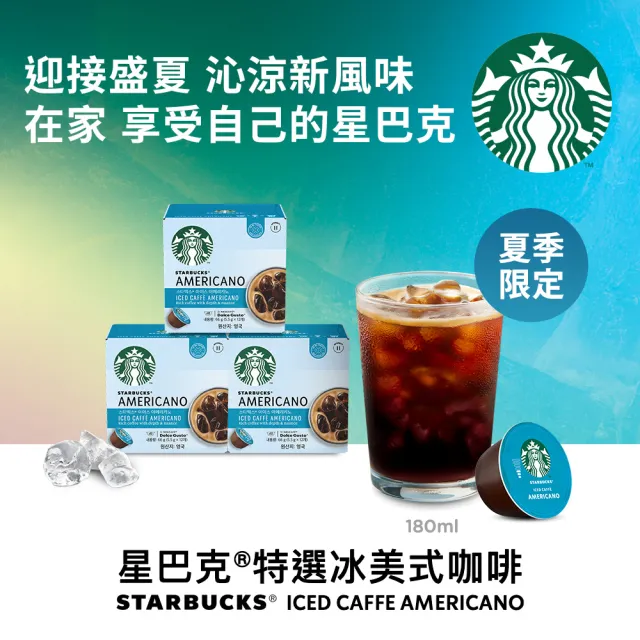 即期品【STARBUCKS 星巴克】特選冰美式咖啡膠囊(12顆x3盒)(賞味期限