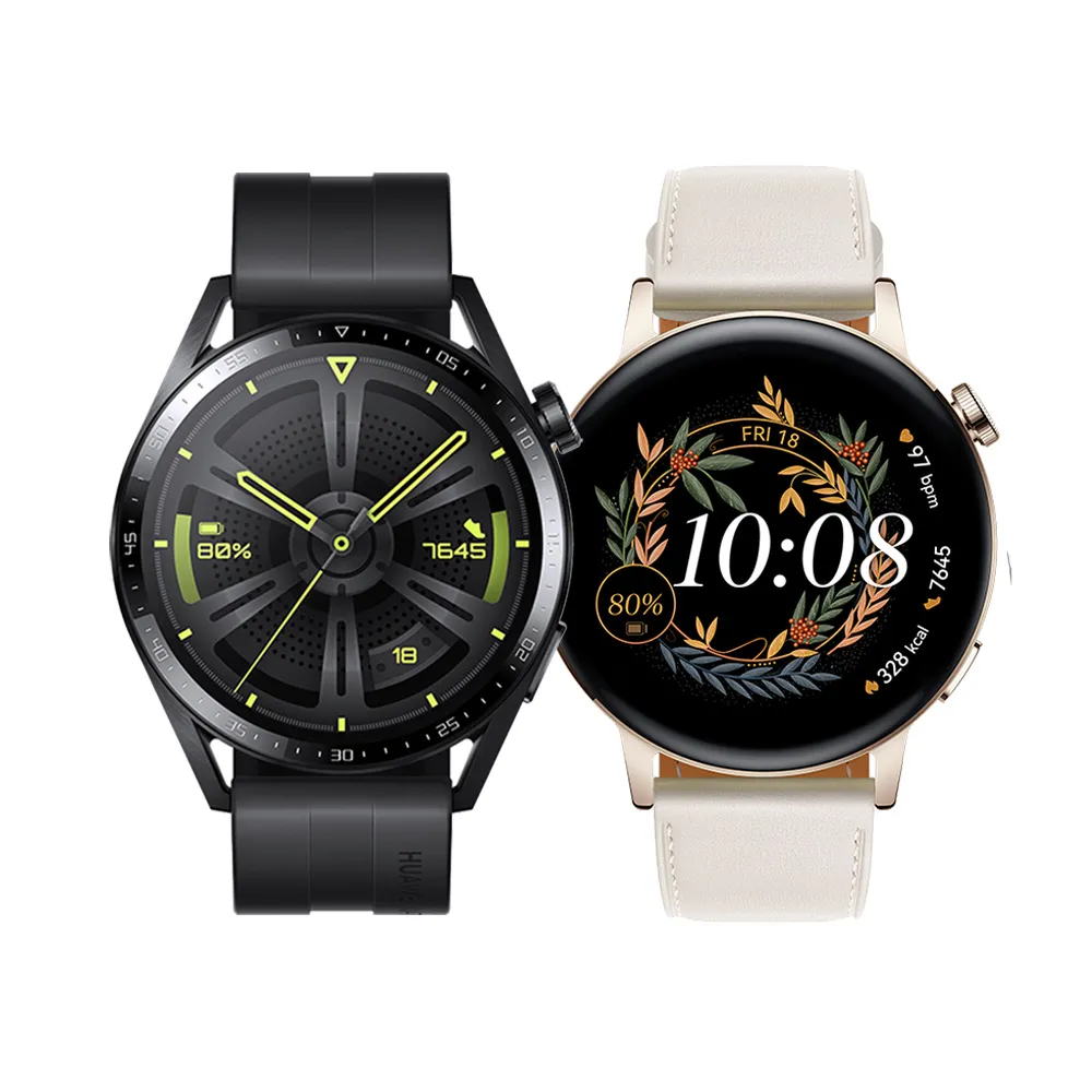 情人節對錶組【HUAWEI 華為】WATCH GT3 46mm 智慧手錶(黑)+WATCH GT3 42mm 智慧手錶(白)