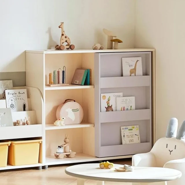 拓生活 新款可移動式書架 多層簡易書櫃推車 置物架 兒童玩具