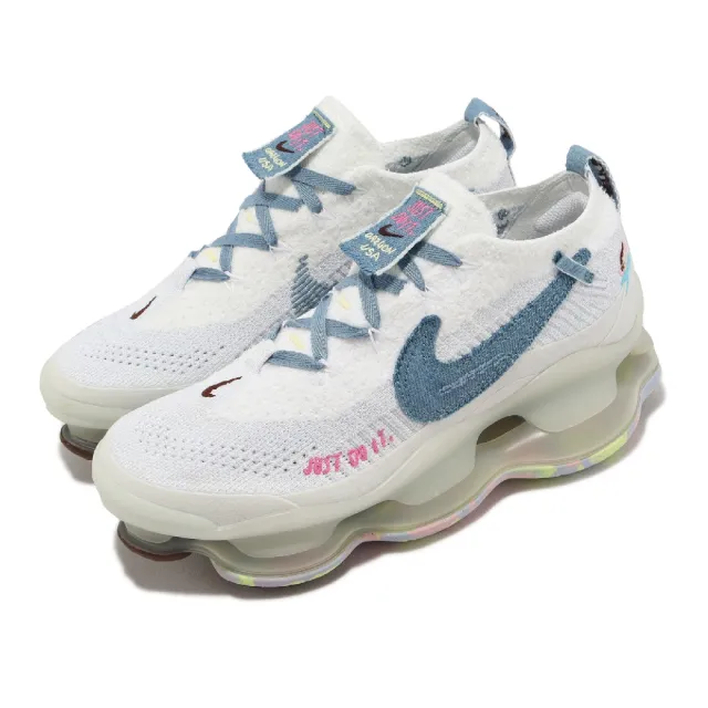 NIKE 耐吉】Wmns Air Max Scorpion FK 女鞋白藍全掌氣墊單寧休閒鞋