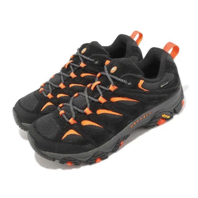 【MERRELL】登山鞋 Moab 3 GTX 男鞋 黑 橘 防水 越野 戶外 郊山 低筒 反光(ML037025)