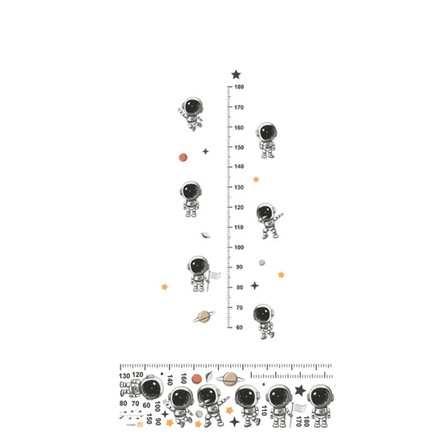 【北熊の天空】兒童身高貼 太空人 男孩女孩 DIY 創意拼貼身高貼 兒童房背景貼(壁貼 牆貼 身高貼紙)